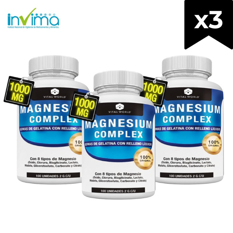 Magnesio Complex x3 con 8 tipos de magnesio softgel
