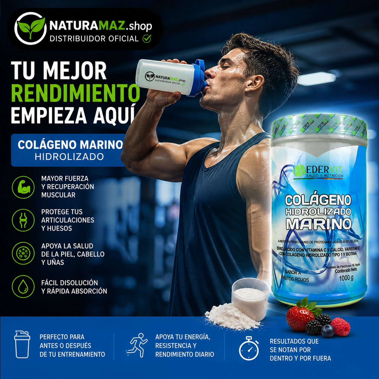 Colágeno Hidrolizado Marino 1000g para piel y articulaciones