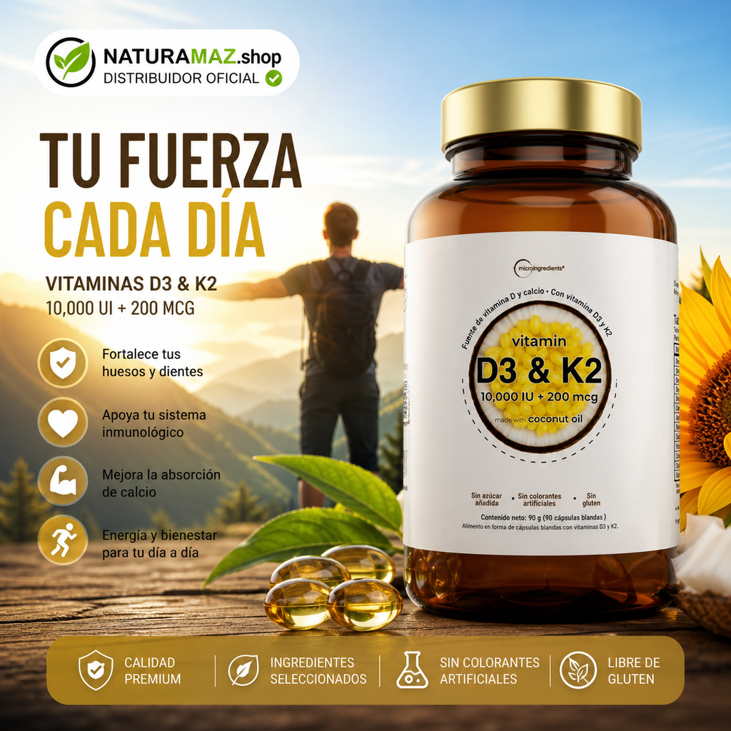 Vitamina D3 K2 para huesos y sistema inmune