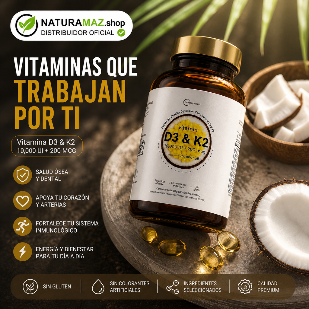 Vitamina D3 K2 para huesos y sistema inmune