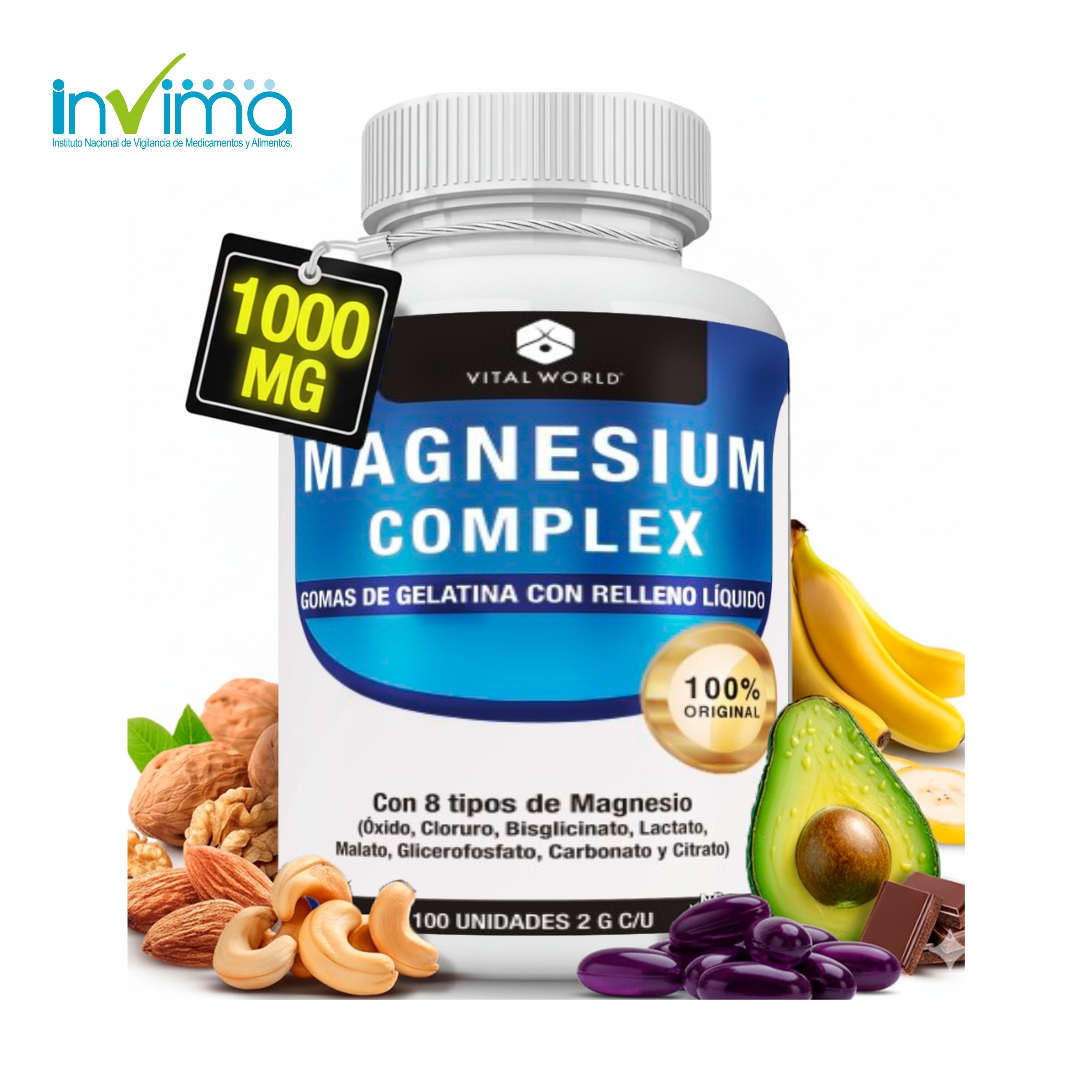 Magnesio Complex x3 con 8 tipos de magnesio softgel