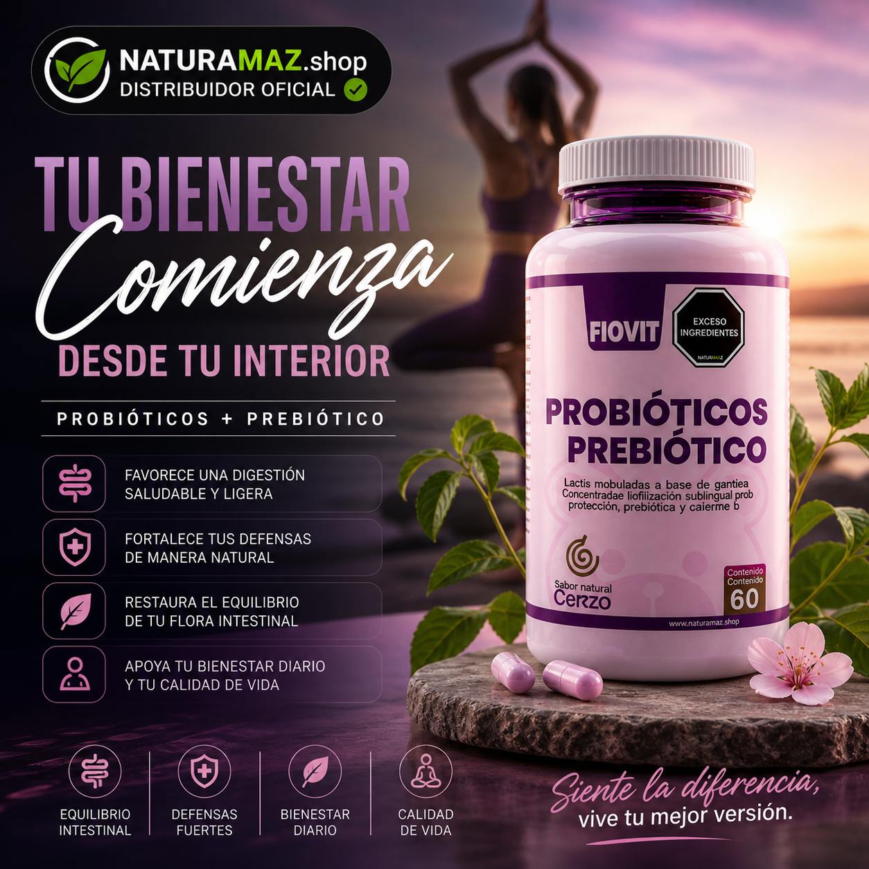 Gomitas de Probióticos y Prebióticos Fiovit para digestión
