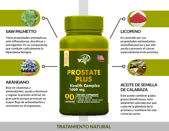 Suplemento Prostate Plus para salud prostática